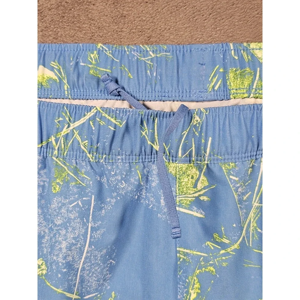 The North‎ Face Wander Short Men's 2XL Blue Green Print Elastic Waist Drawstring